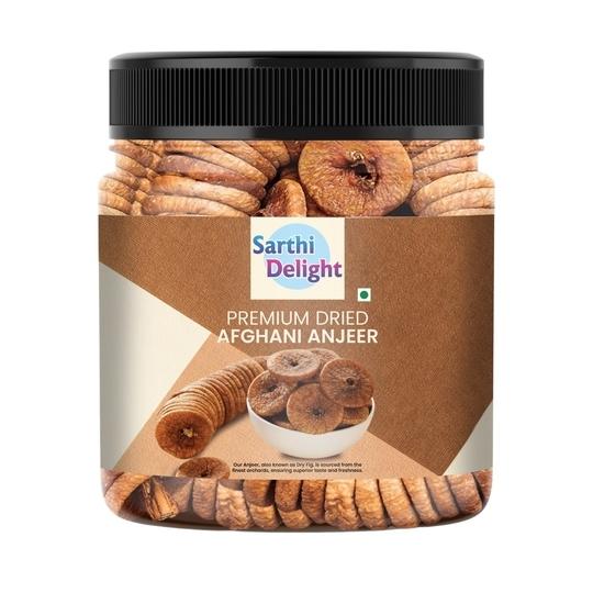 Sarthi DeLight Premium Dried Afghani Anjeer Low in Fat|Healthy Snack Rich Source of Vitamins Dietary Fiber|Dry figs 1 kg