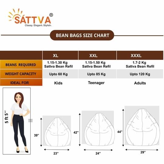 SATTVA Classy.Elegant.Stylish XXL Purple Leatherette Bean Bag Cover 24 inch x 24 inch x 42 inch
