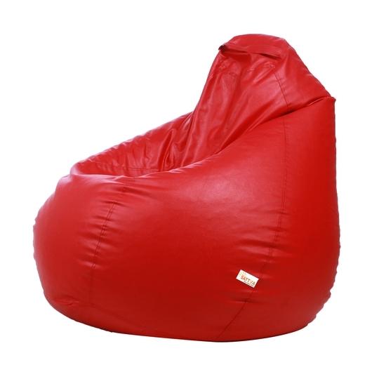 SATTVA Classy.Elegant.Stylish XXL Red Leatherette Bean Bag Cover 24 inch x 24 inch x 42 inch