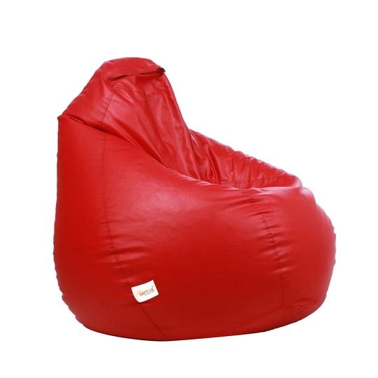 SATTVA Classy.Elegant.Stylish XXL Red Leatherette Bean Bag Cover 24 inch x 24 inch x 42 inch