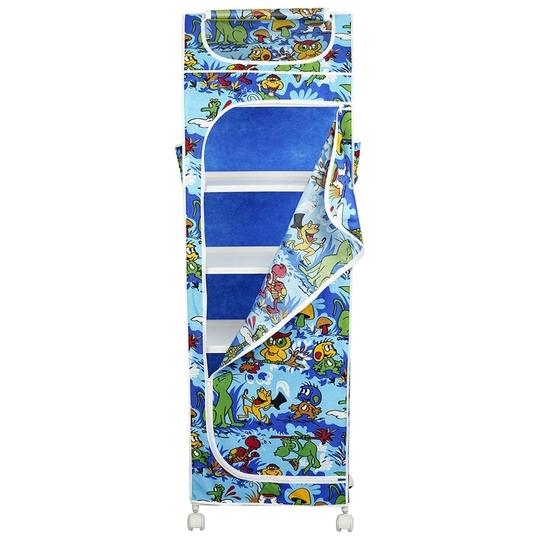 Little Ones Jungle Blue Plastic Shelves Foldable Baby Storage Box With 6 Shelves