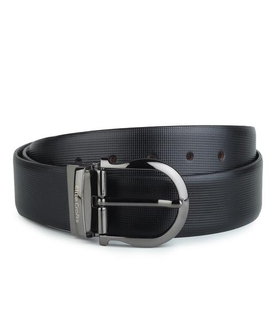 Elite  Crafts Men Italian Leather  Belt Silver buckle 34 inches