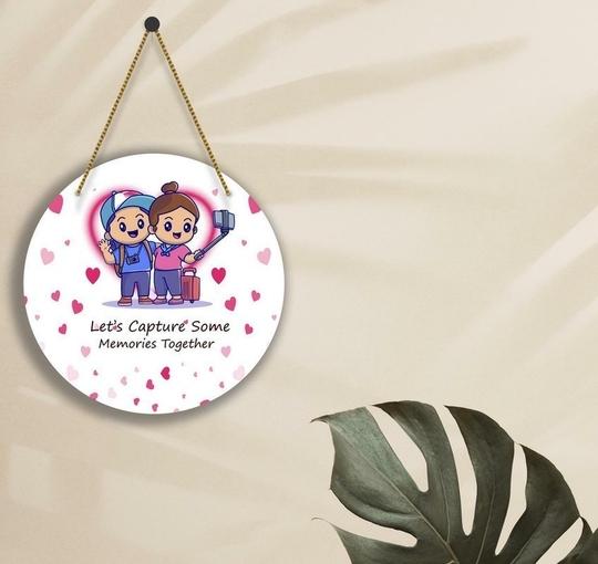 SAF UV Lamined MDF Circle Shape|Love Theme | Valentine's Day Gift| Couple|WHARO-11 (Multicolor)
