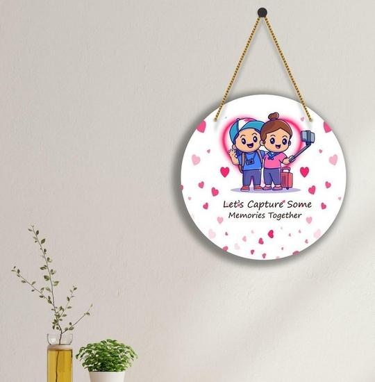 SAF UV Lamined MDF Circle Shape|Love Theme | Valentine's Day Gift| Couple|WHARO-11 (Multicolor)