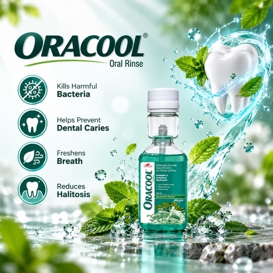 OraCool Mouthwash 100 ml | Oral Care Mouth Rinse for Fresh Breath & Daily Oral Hygiene(Pack of 2)