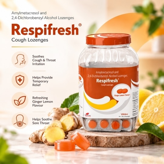 RespiFresh Amylmetacresol & 2,4-Dichlorobenzyl Alcohol Cough Lozenges (Pack of 10)