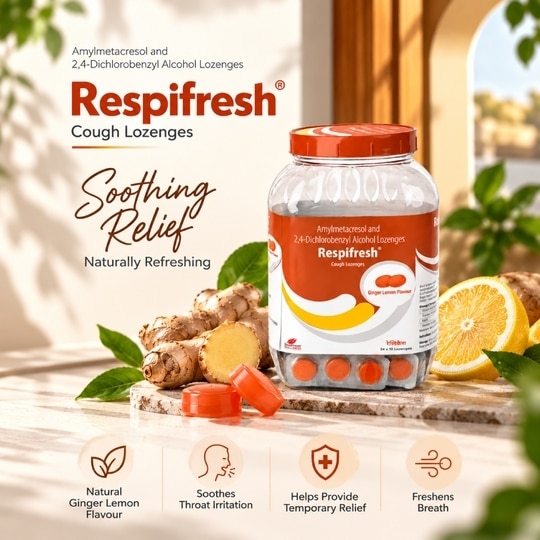 RespiFresh Amylmetacresol & 2,4-Dichlorobenzyl Alcohol Cough Lozenges (Pack of 10)