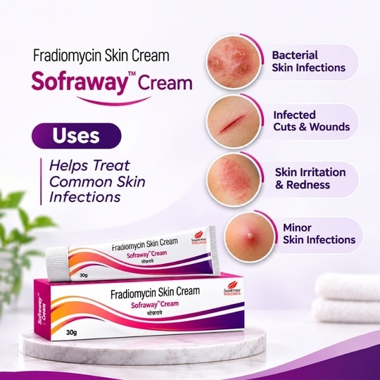 Sofraway Fradiomycin Sulfate & Chlorocreol Skin Cream, 30 g