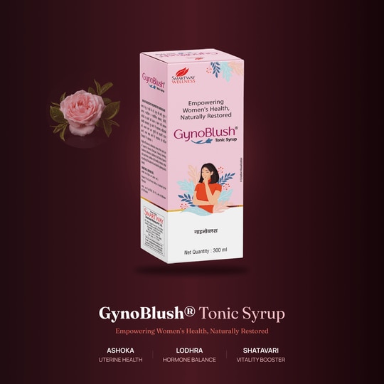 GynoBlush Tonic Syrup 300 ml | Ayurvedic Herbal Tonic for Womens Wellness | With Ashoka, Lodhra & Shatavari