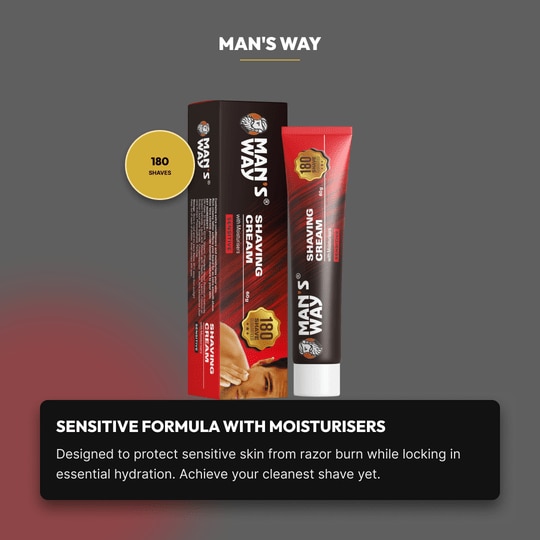 MAN'SWAY Shaving Cream for Men | Rich Lather & Moisturising | Sensitive Skin | 60g (Pack of 2)