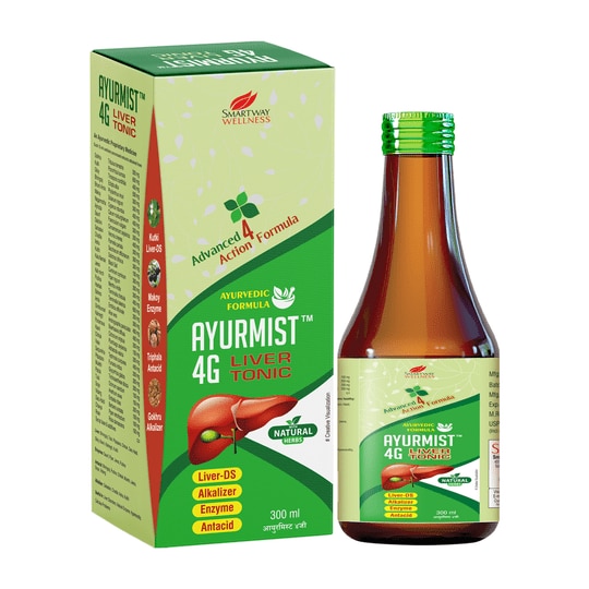 Ayurmist 4G Liver Tonic Natural Herbs 300 ml | With Kutki, Makoy, Triphala & Gokhru