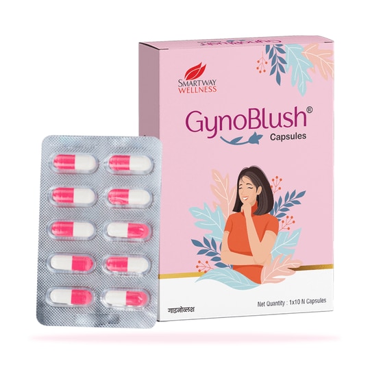 GynoBlush Herbal Women's Wellness Capsules with Gorakhmundi, Kalonji & Shuddha Guggul | Pack of 10 Capsules