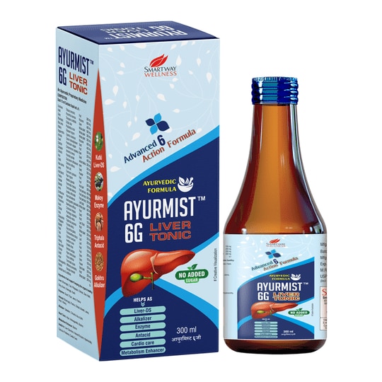 AyurMist Liver Tonic 300 ml -No Added Sugar |Liver-DS,Alkalizer,Enzyme,Antacid,Cardio care&Metabolism Enhancer