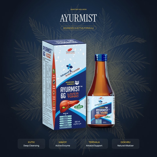 AyurMist Liver Tonic 300 ml -No Added Sugar |Liver-DS,Alkalizer,Enzyme,Antacid,Cardio care&Metabolism Enhancer