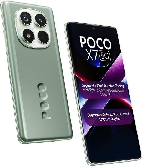 POCO X7 5G, 12GB Ram, 512GB Storage, Green,, Smartphone