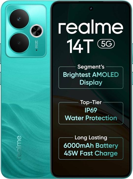 realme 14T 5G, 8GB Ram, 256GB Storage, Surf Green, Smartphone