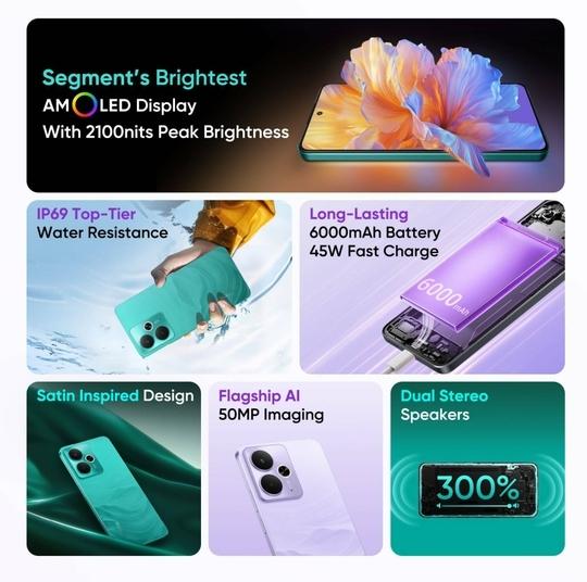realme 14T 5G, 8GB Ram, 256GB Storage, Surf Green, Smartphone