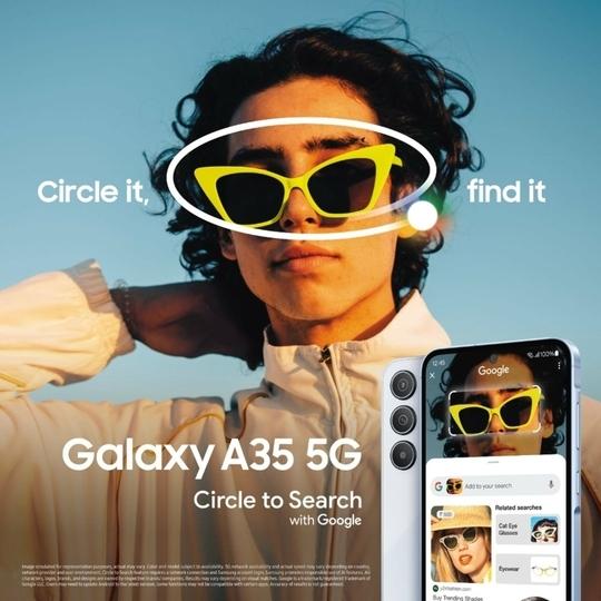 Samsung Galaxy A35 5G, 8GB Ram, 128GB Storage, Awesome Iceblue, Smartphone