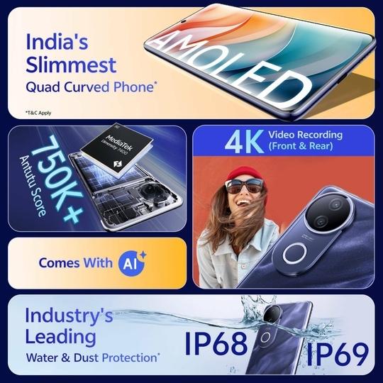 Vivo T4R 5G, 12GB Ram, 256GB Storage, Twilight Blue, Smartphone