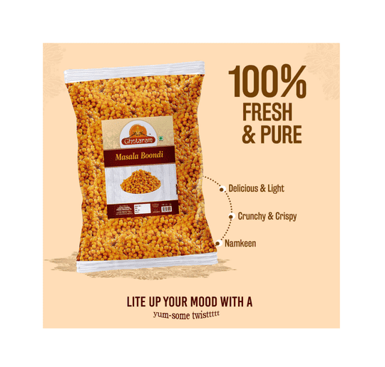 Ghotaram Rajawadi Boondi Masala Boondi Raita Boondi Charkhi Boondi Tikhi Nukti Spicy Masala Bundi | Healthy and Hygenic | No Artificial Colours | No Preservatives Vegetarians Snack-850g*1Pack
