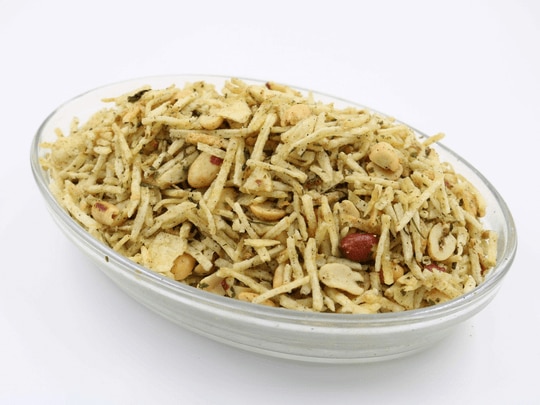 Ghotaram GFP Authentic Falahari Mix Namkeen FARALI Chiwda Namken PHALHARI CHIWDA Farsan Mix Potato Sticks Snack/Falhari Aloo Lachha Mungfali Mix Namkeen Snack-350g*1Pack