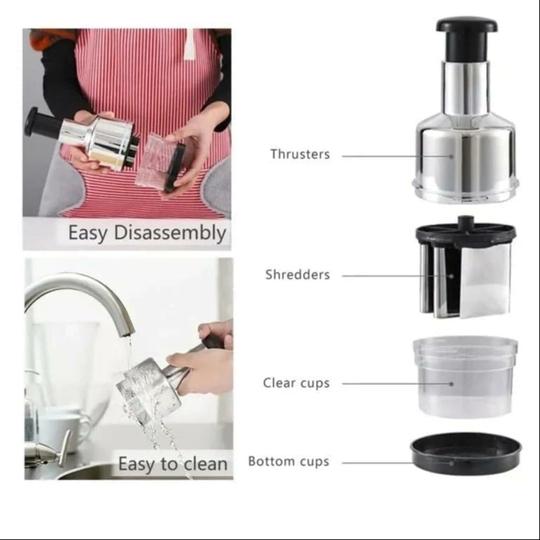 Pri s Onion Garlic Hand Press Chopper - Manual Vegetable Dicer, Garlic Crusher & Mincer, Handheld Twister Cutter for Onions, Garlic, and Vegetables - Food Chopper Kitchen Tool