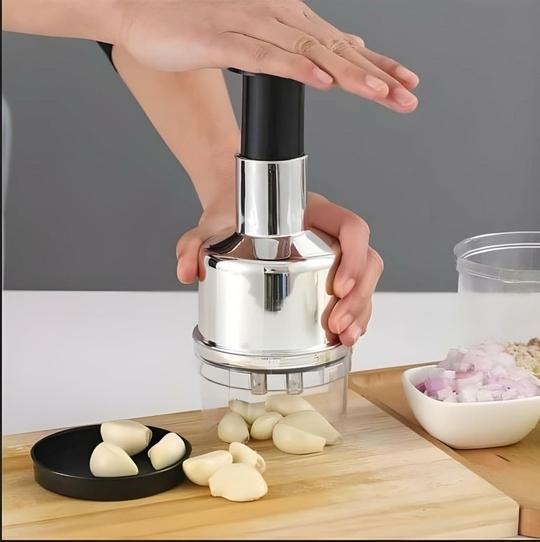 Pri s Onion Garlic Hand Press Chopper - Manual Vegetable Dicer, Garlic Crusher & Mincer, Handheld Twister Cutter for Onions, Garlic, and Vegetables - Food Chopper Kitchen Tool