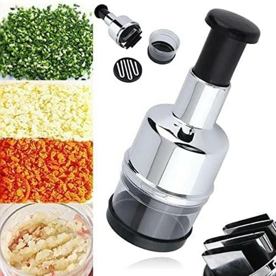 Pri s Onion Garlic Hand Press Chopper - Manual Vegetable Dicer, Garlic Crusher & Mincer, Handheld Twister Cutter for Onions, Garlic, and Vegetables - Food Chopper Kitchen Tool