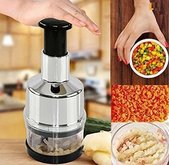 Pri s Onion Garlic Hand Press Chopper - Manual Vegetable Dicer, Garlic Crusher & Mincer, Handheld Twister Cutter for Onions, Garlic, and Vegetables - Food Chopper Kitchen Tool