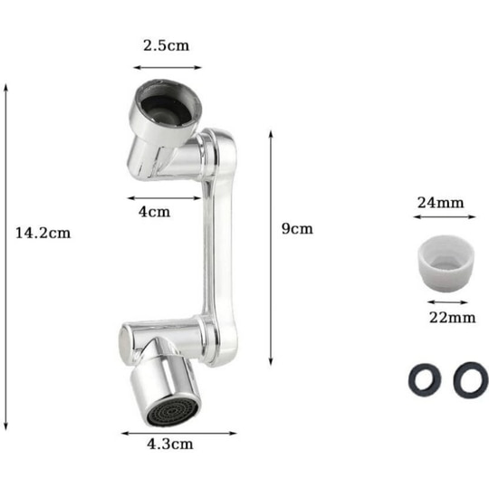 COSSIMO Faucet Aerator 1080 Rotating Faucet Extender Universal Splash Filter Big Angle Swivel Kitchen Tap Extend Bathroom Bubbler Wash Sink Gargle Face Eye Hair