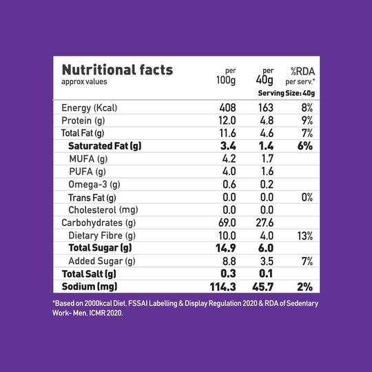 Yogabar Fruit and Nut Muesli 700g & Dark Chocolate Muesli 700g