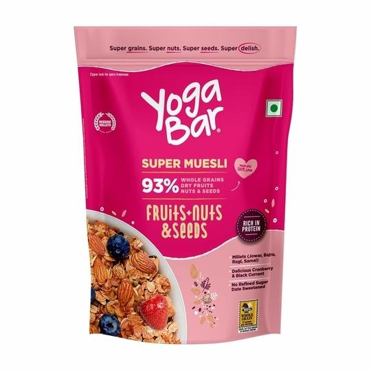 Yogabar Fruit and Nut Muesli 700g & Dark Chocolate Muesli 700g