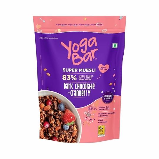 Yogabar Fruit and Nut Muesli 700g & Dark Chocolate Muesli 700g