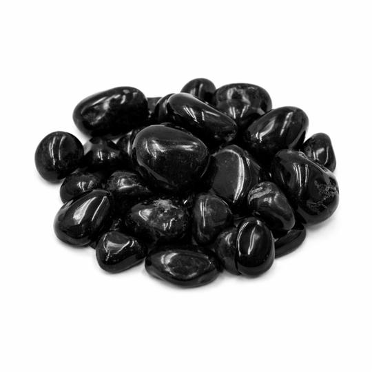 TREEMAISON Black Onyx Tumble Stone | 100 gm Natural Crystal Pebble Tumbled Gemstone | Reiki Healing Stone | Vastu Correction Gravel | Aquarium Pebbles | Home Decor | Garden Table Decor | Pack of 1