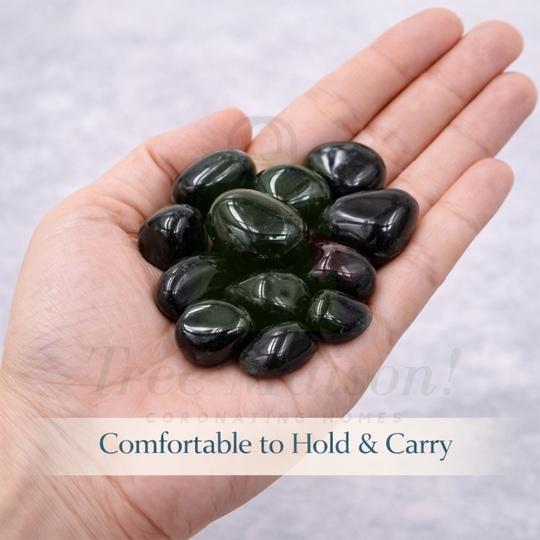 TREEMAISON Black Onyx Tumble Stone | 100 gm Natural Crystal Pebble Tumbled Gemstone | Reiki Healing Stone | Vastu Correction Gravel | Aquarium Pebbles | Home Decor | Garden Table Decor | Pack of 1