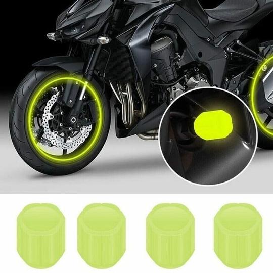 AFFITUDE AUTO | Yellow | Luminous Wheels Cap Tire Valve Stem, Glow Luminous at Night, Air Caps Cover Fluorescent, Illuminated Auto Car Wheel Valve Stem Caps Cover Set Of 8 Compatible with Skoda Kamiq