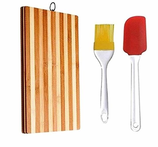 HighClaire Wooden Chopping Board With Spatula & Oil Brush Kitchen Tool Set  (Cutting Board, Spatula, Brush)