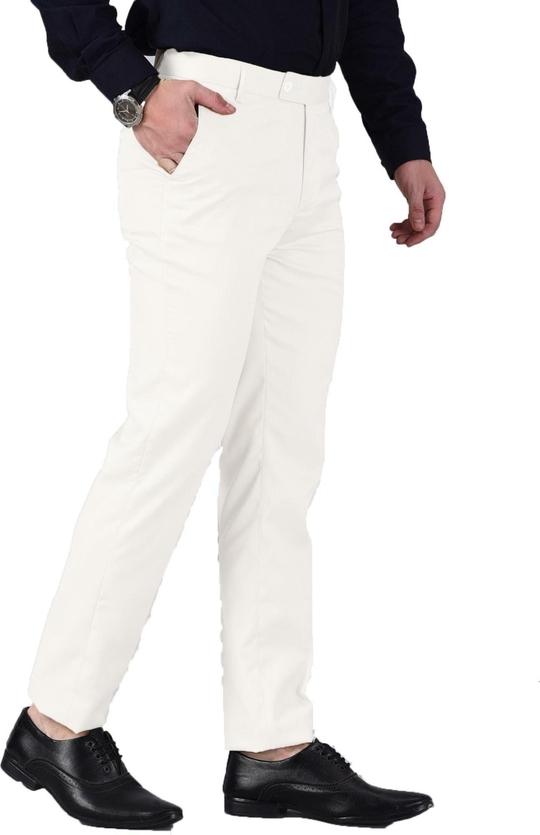 AD & AV Men Multicolor1 Solid Synthetic Pack Of 3 Formal Trousers