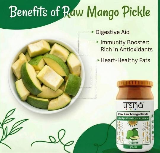 TRSNA Cut Mango Pickle (Maanga Achaar) | Authentic Kerala Style Aam Ka Achar | Spicy & Tangy Raw Mango Pickle | No Onion No Garlic | Vegan | 125 g (Pack of 3)