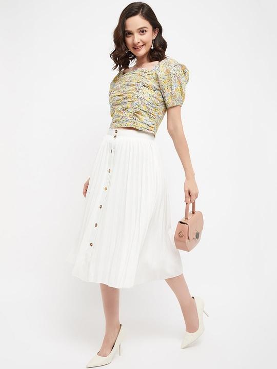 MADAME Women White Textile Top