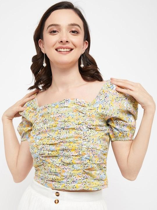 MADAME Women White Textile Top
