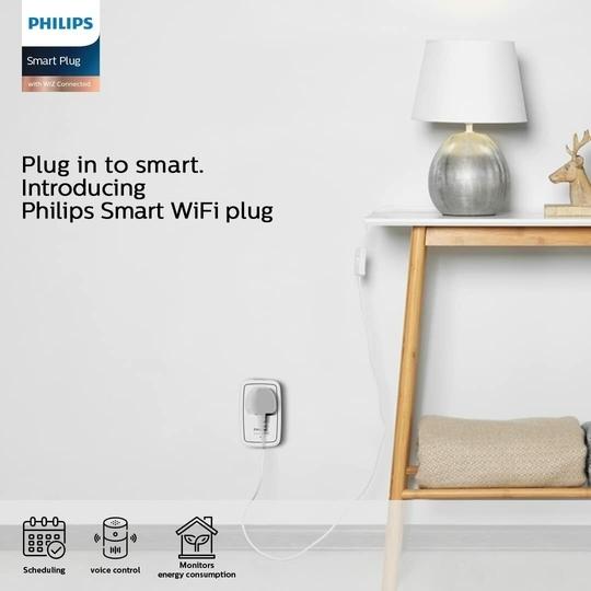 PHILIPS 6-16A Smart WiFi Plug | Wiz Connected Voice Controlled , Amazon Alexa & Google Assistant Compatible Smart Plug with Energy Consumption Monitoring