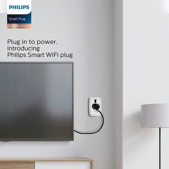 PHILIPS 6-16A Smart WiFi Plug | Wiz Connected Voice Controlled , Amazon Alexa & Google Assistant Compatible Smart Plug with Energy Consumption Monitoring