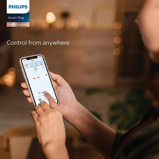 PHILIPS 6-16A Smart WiFi Plug | Wiz Connected Voice Controlled , Amazon Alexa & Google Assistant Compatible Smart Plug with Energy Consumption Monitoring