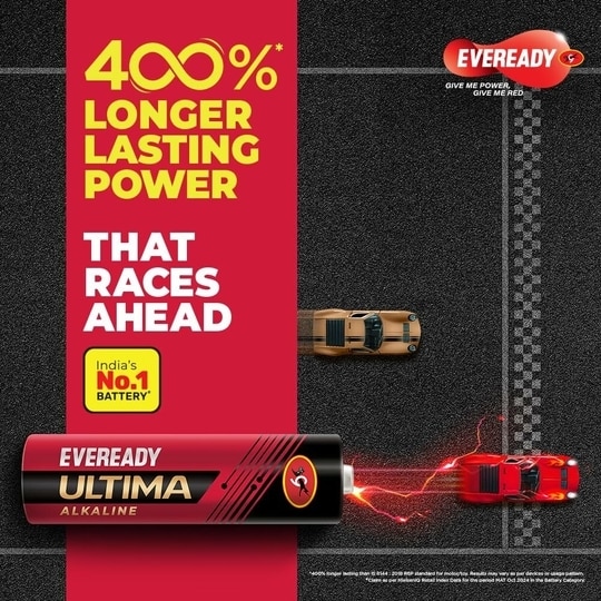 Eveready Ultima Alkaline AA Battery, 400% Longer Lasting, Anti-Leak Turbolock Technology, Eco-Friendly Batteries for High-Drain Devices Household Devices & Toys, Pack of 10
