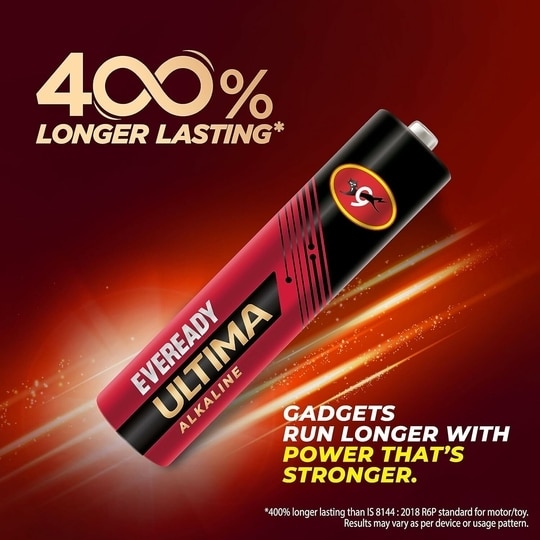 Eveready Ultima Alkaline AAA Battery, 400% Longer Lasting, Anti-Leak Turbolock Technology, Eco-Friendly Batteries for High-Drain Devices Household Devices & Toys, Pack of 10