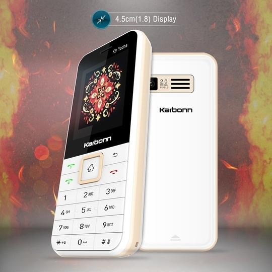 Karbonn K9 Dual Sim Keypad Mobile1800 mAh BatteryExpandable Memory up to 32GB (White Knight)