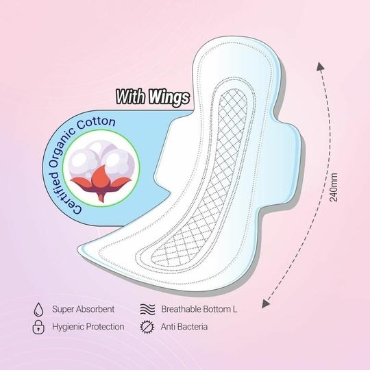 Mehko Plus Secure Sanitary Pads For Women with wings (Regular) 6 Pads Each,PACK OF 10 Sanitary Pad  (60 Pieces)