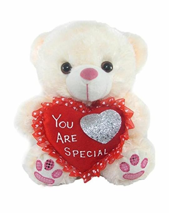 Tickles Plush Adorable Sitting Teddy with Heart Lightweight Stuffed Toy 26 cm 12M and Above