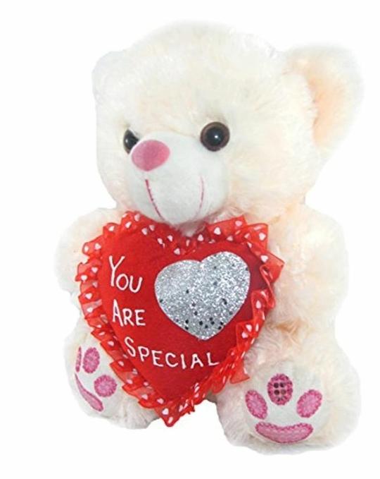 Tickles Plush Adorable Sitting Teddy with Heart Lightweight Stuffed Toy 26 cm 12M and Above